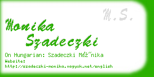 monika szadeczki business card